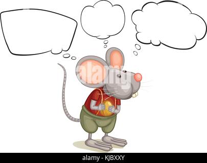 Illustration of a rat with empty callouts on a white background Stock Vector