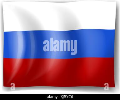 Illustration of the flag of Russia on a white background Stock Vector