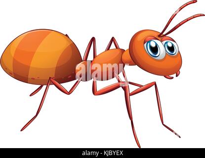 Illustration of a big ant on a white background Stock Vector