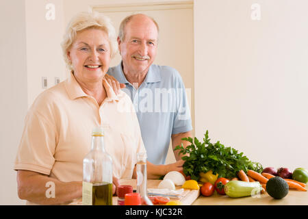 Couple with Vegetables Stock Photo