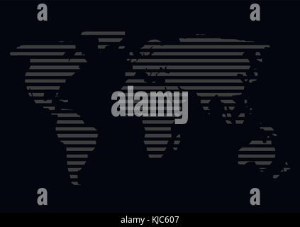 Stripped World map Stock Vector