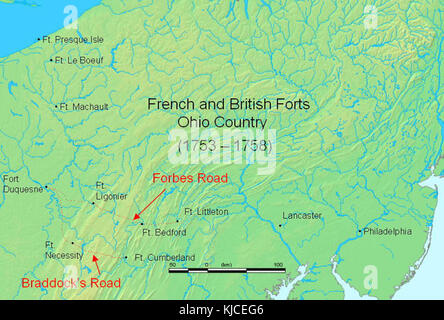French British Forts 1753 1758 Stock Photo