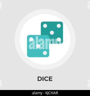 Dice icon vector. Flat icon isolated on the white background. Editable EPS file. Vector illustration. Stock Vector