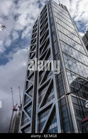 view on the mind-blowing heron tower in the city of London, with its 230m height it is the tallest building in the City itself, and 3rd tallest in Lon Stock Photo