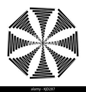 stripes cross design icon vector geometric shape symbol Stock Vector