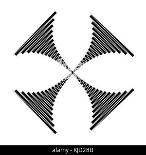 stripes cross design icon vector geometric shape symbol Stock Vector