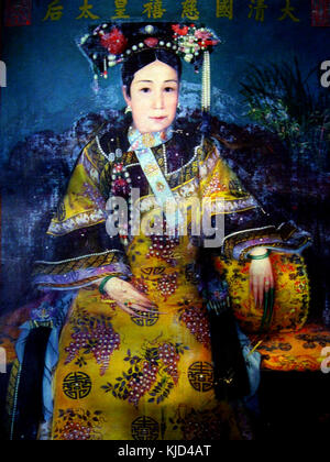 The Portrait of the Qing Dynasty Cixi Imperial Dowager Empress of China by an Imperial Painter 3 Stock Photo