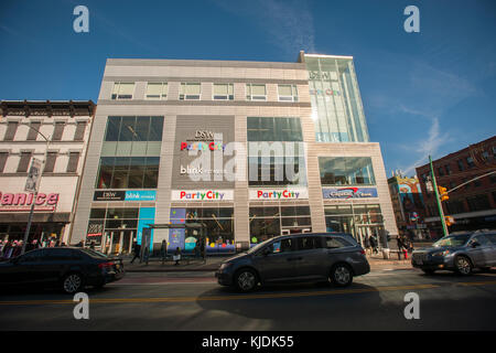 A vertical mall on 125th Street in Harlem in New York contains