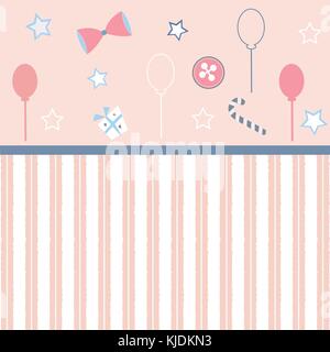 Girlish Frame in Pink. Vector Illustration Stock Vector