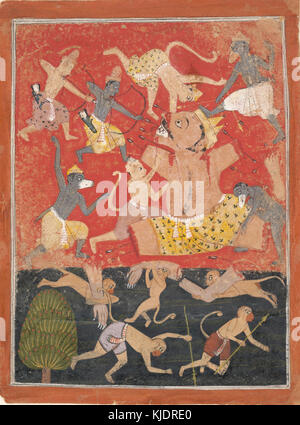 The Demon Kumbhakarna Is Defeated by Rama and Lakshmana 1 Stock Photo