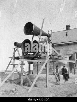 Fog alarm with experimental trumpets Stock Photo