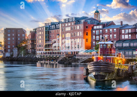 Portsmouth, New Hampshire, USA town cityscape. Stock Photo