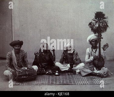 Native Indian musicians from Bombay in the 19th Century Stock Photo