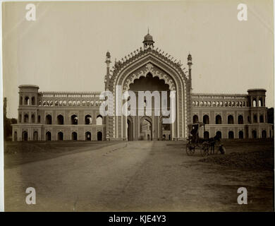 Albumen photograph of Turkish Gate (Rumi Darwaza), Lucknow in the 1880s Stock Photo