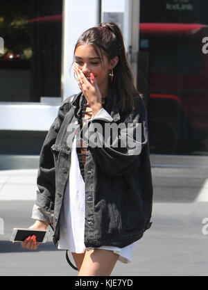 WEST HOLLYWOOD, CA - JULY 13: Madison Beer leaving Fred Segal. Madison Elle Beer is an American singer and actress. She gained media attention after pop star Justin Bieber tweeted a link to a video of her singing ON July 13, 2016 in West Hollywood, California.  People:  Madison Beer Stock Photo