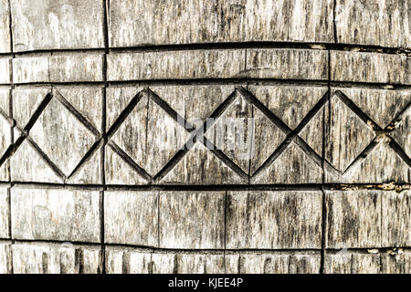 Pattern carved on the wood Stock Photo