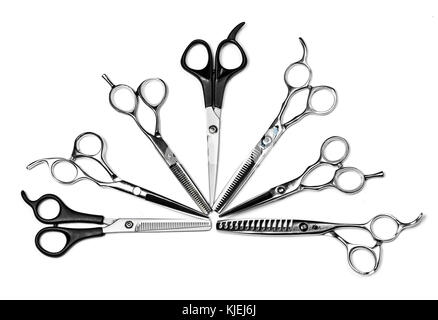 Metal scissors isolated on white background Stock Photo