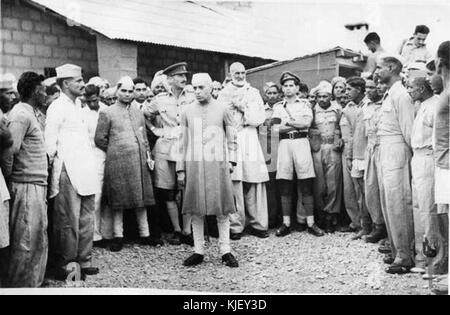 Jawaharlal Nehru with Abdul Ghaffar Khan at Wana during his visit to North West Frontier Province in October 1946 Stock Photo