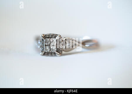 Diamond wedding ring on a white background Stock Photo