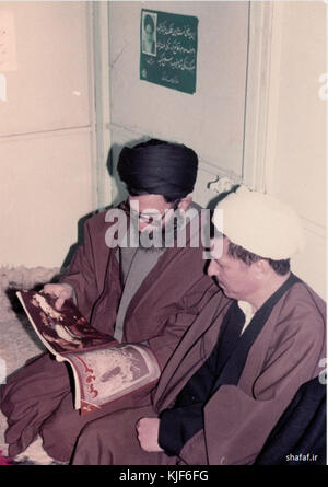 Rafsanjani Khamenei old picture Stock Photo
