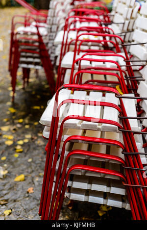 Raw of chairs with armrests.  abstract photo Stock Photo