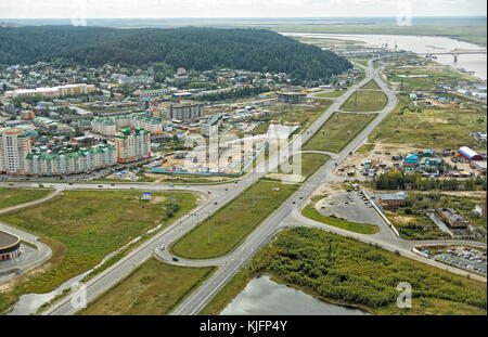 Russia,Siberia,Khanty-Mansiysk.The view from the top from aerial Stock Photo