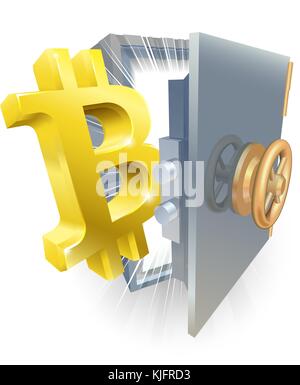 Bitcoin Safe Illustration Stock Vector