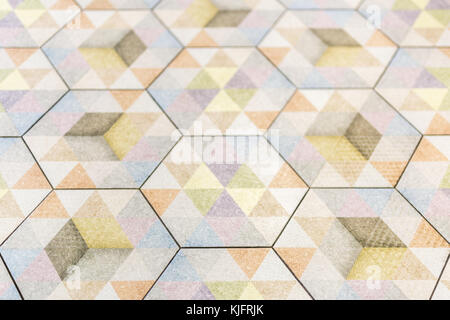 Abstract image of decorative colorful  hexagon floor tile . Stock Photo