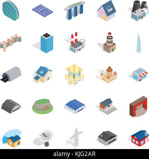 Stock icons set, isometric style Stock Vector