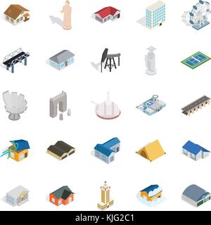 Storehouse icons set, isometric style Stock Vector
