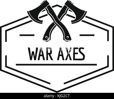 War axe logo, simple black style Stock Vector