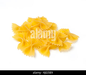 farfalle pasta, isolated on a white background with clipping path Stock Photo
