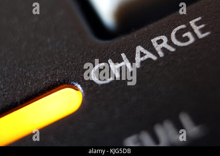 Detail of led indicator on battery charge device Stock Photo