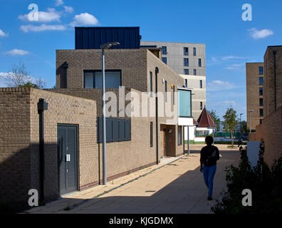 General exterior view. Walthamstow Stadium Housing development, Walthamstow, United Kingdom. Architect: Conran and Partners , 2017. Stock Photo