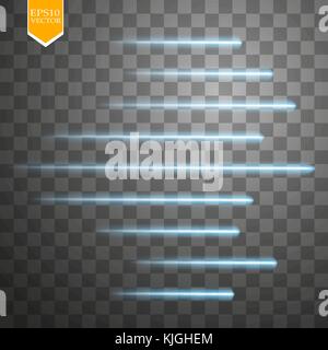 Speed glow lines isolated. Set of motion signs. Vector illustration. eps 10 Stock Vector