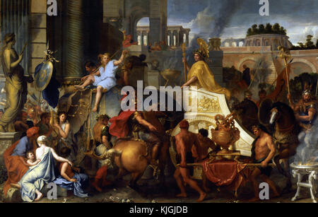 Charles Le Brun   -  Entry of Alexander the Great into Babylon, or the Triumph of Alexandrer 17th century  -  Paris, Louvre museum Stock Photo