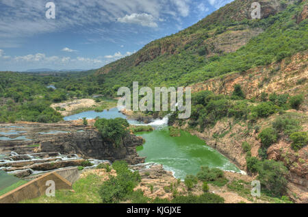 Waterfall of Crocodile River Hartbeespoort Dam in South Africa Stock Photo