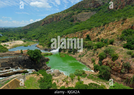 Waterfall of Crocodile River Hartbeespoort Dam in South Africa Stock Photo