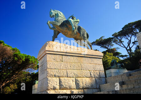 Cape Town, South Africa - March 25, 2012: The Rhodes Memorial monument in Cape Town, South Africa, on Table Mountain, to the honor of Cecil John Rhode Stock Photo