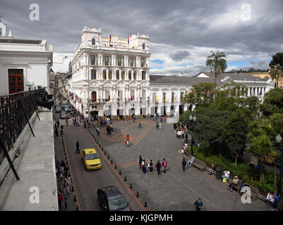 Quito, Ecuador - 2017: View of Independence Square from Carondelet Palace Stock Photo