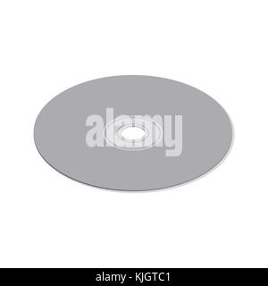 Compact disc isolated on white background. Element for the design of digital devices and computer accessories. Flat 3d isometric style, vector illustr Stock Vector