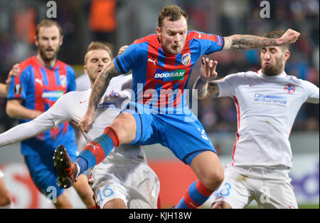 Pilsen, Czech Republic. 23rd Nov, 2017. Jakub Reznicek of Victoria in action during the 5th round, Football European League match FC Viktoria Pilsen vs FC Steaua Bucurest (FCSB) in Pilsen, Czech Republic, November 23, 2017. Credit: Miroslav Chaloupka/CTK Photo/Alamy Live News Stock Photo