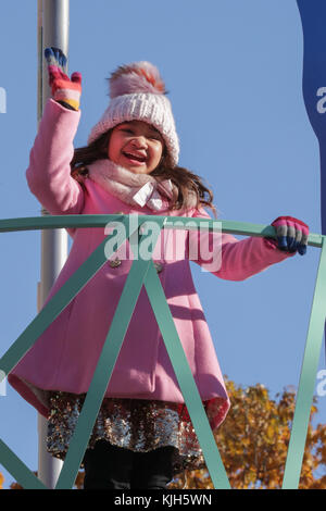 November 23, 2017 - New York, NY, USA - Central Park West, New York, USA, November 23 2017 - Singer Angelica Hale attends the 91st Annual Macy's Thanksgiving Day Parade today in New York City..Photo: Luiz Rampelotto/EuropaNewswire (Credit Image: © Luiz Rampelotto via ZUMA Wire) Stock Photo