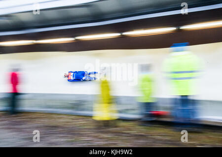 Winterberg, Germany. 25th Nov, 2017. Theo Gruber from Italy in action at the Men's Singles event of the Luge World Cup in Winterberg, Germany, 25 November 2017. Credit: Marcel Kusch/dpa/Alamy Live News Stock Photo