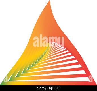 Abstract gradient curved triangle logo/icon Stock Vector