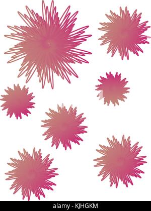 Set of pink minimalistic vector flowers Stock Vector