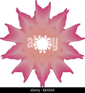 3D fabstract gradient flower icon/logo in shades of pink Stock Vector