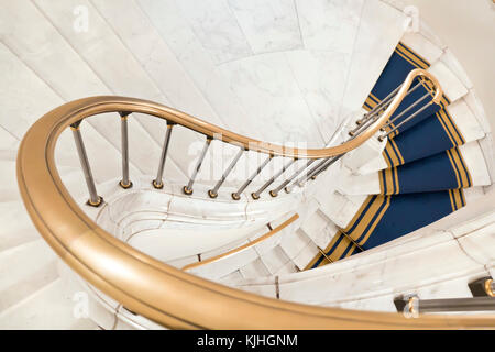 Stairwell in the Polish palace. Royal castle in Warsaw on World Heritage List - UNESCO.