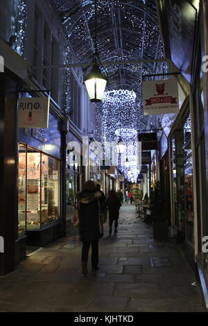 Royal Arcades, Cardiff decorated for christmas season Stock Photo