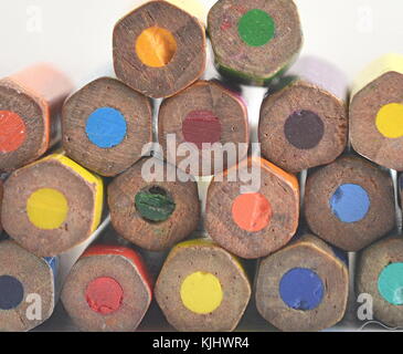 Close-up of colored pencils Stock Photo